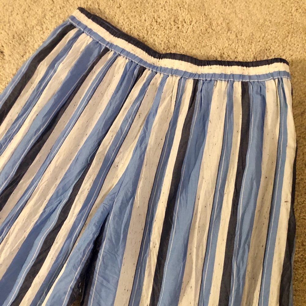 Anthropologie Drew Stripe Tulip Split Leg Pull On Pants - Picture 6 of 11